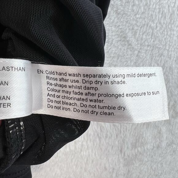 City Chic Plus S 16 Swimsuit Elba Tankini Top Off The Shoulder Ruched Black - Picture 10 of 15